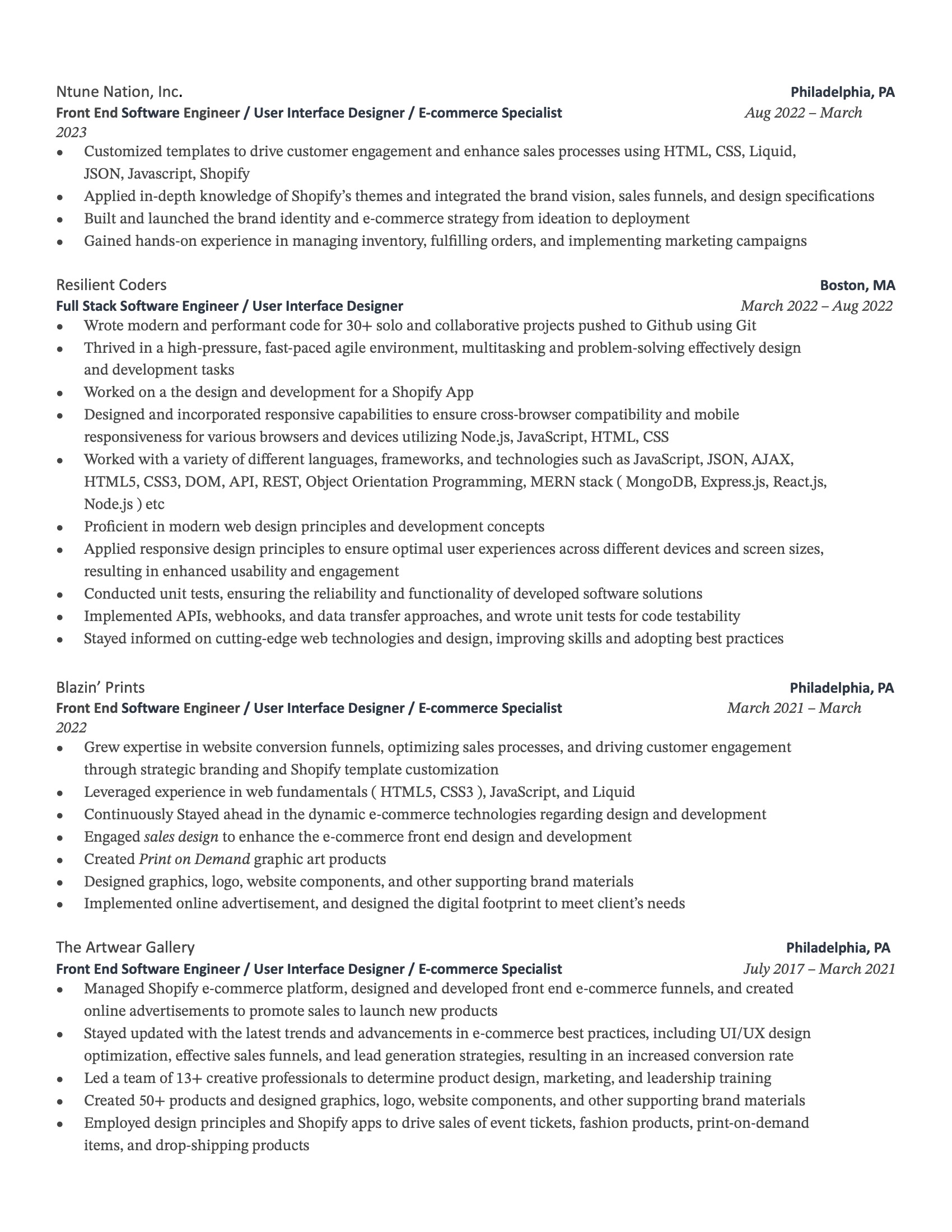 Henry Lee blount - Resumé