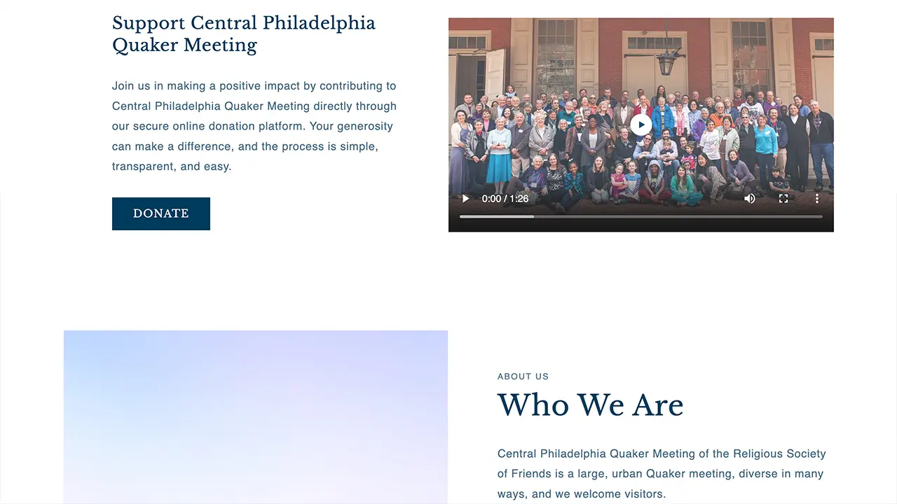 Central Philadelphia Quakers Meeting website image