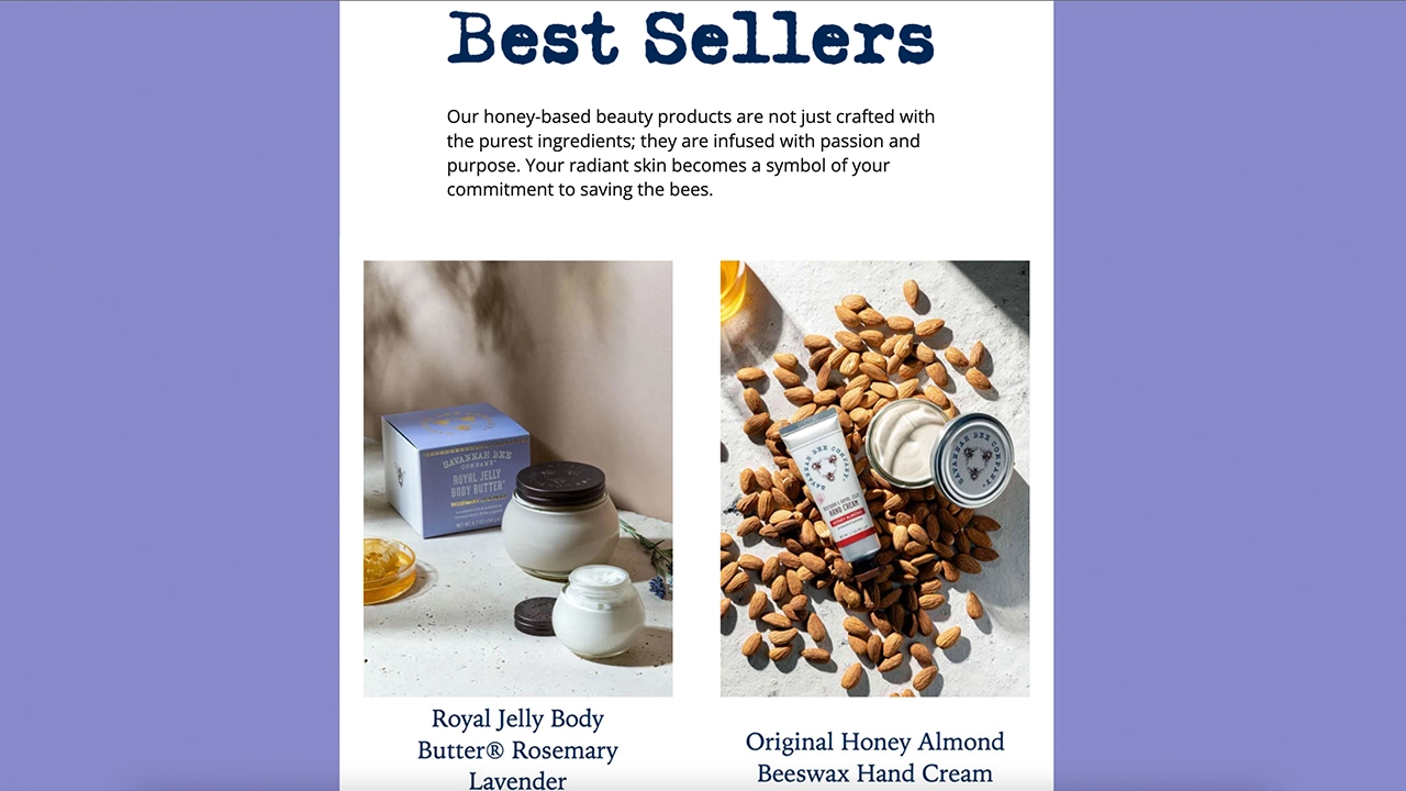 savannahbee beauty website images